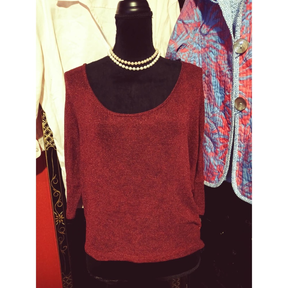 Charlotte Russe Ladies Burgundy Shimmer Top Sz M